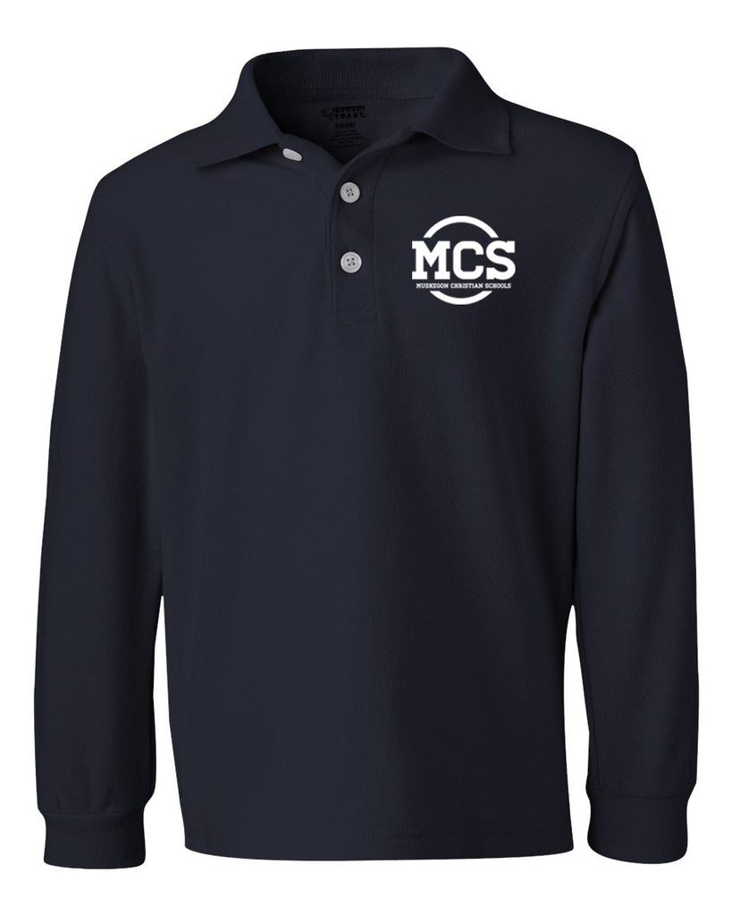 MC Boys' Long Sleeve Pique Polo