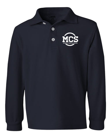 MC Boys' Long Sleeve Pique Polo