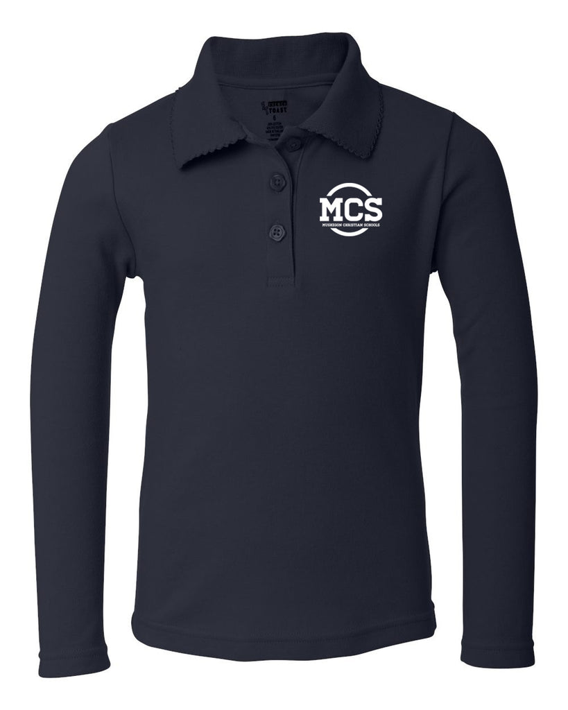 MC Girl's Long Sleeve Pique Polo